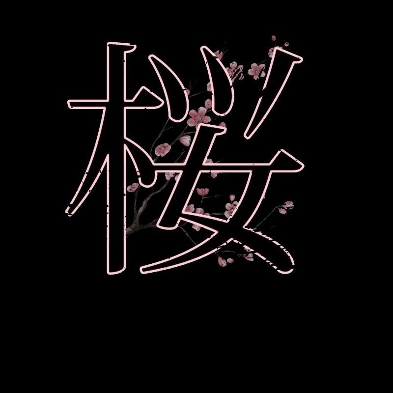 Sakura Cherry Blossoms Flower Japanese Kanji Calli