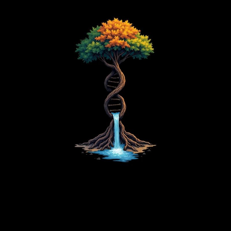DNA-Baum des Lebens Wasserfall