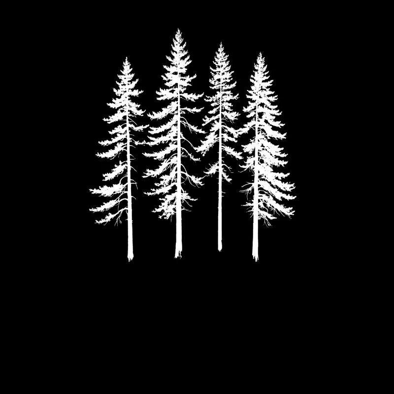 Bosquet de silhouettes de conifères