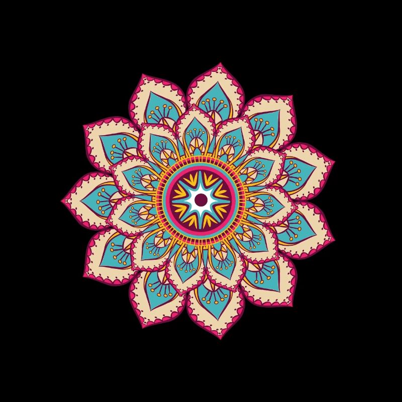 Cercle icône de mandala fleur signe de forme fraîche