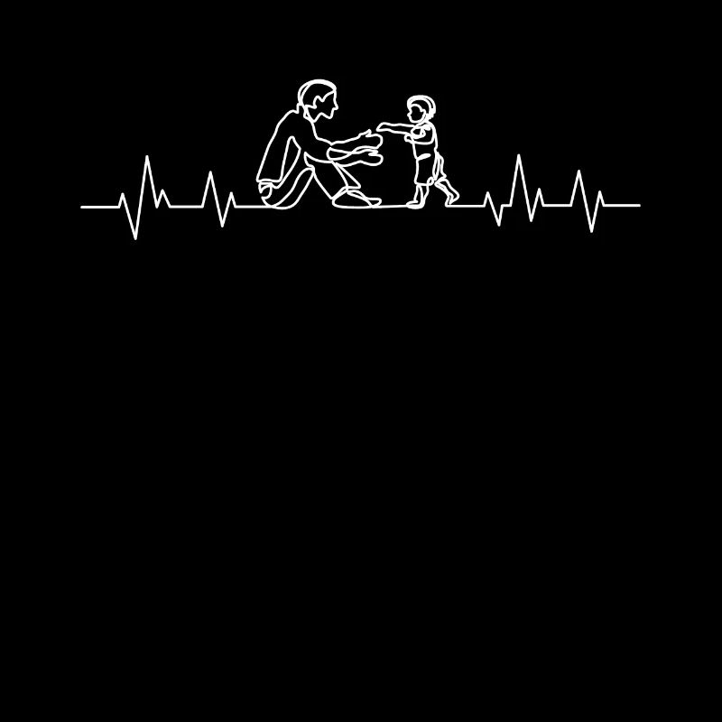 Father and son heartbeat EKG frequency partner look