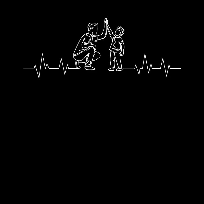 Father and son heartbeat EKG frequency partner look