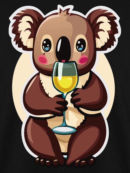 Niedlicher Koala mit Weinglas
