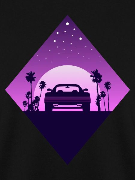 Vaporwave Sportwagen