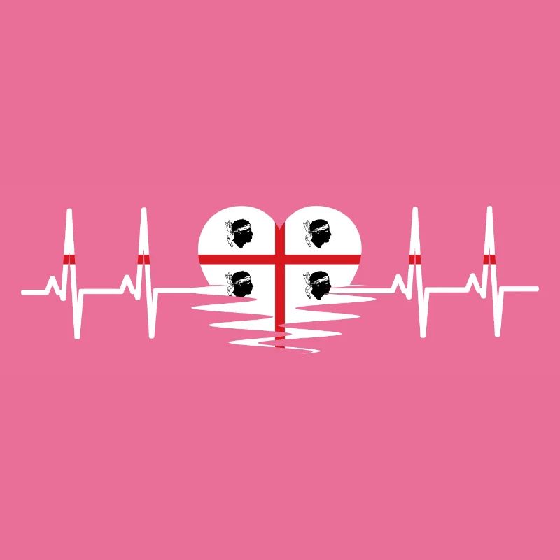 Sardaigne Drapeau Heartbeat Pulse Drapeau sarde
