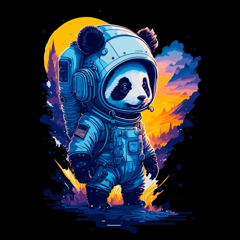 Niedlicher Panda-Astronaut