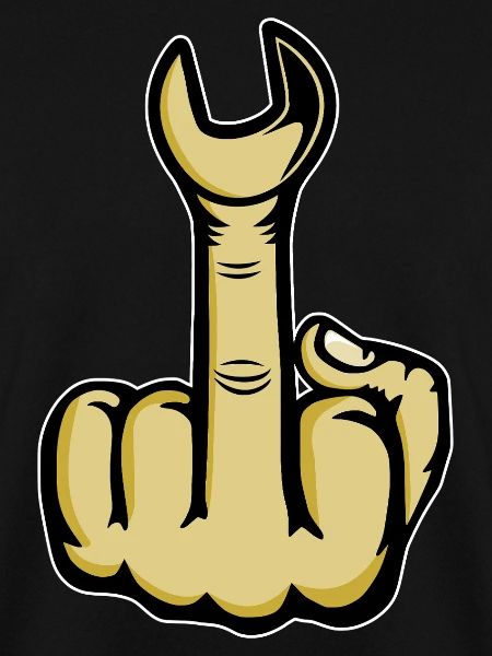 Mittelfinger Stinkefinger Schraubenschlüssel