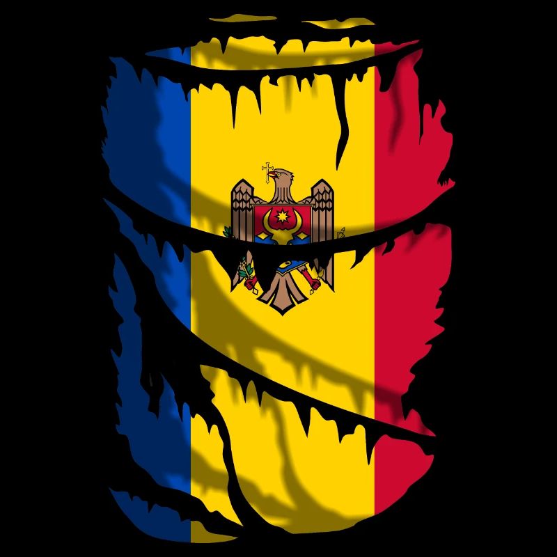 Flag of Moldova, broken or torn fabric effect