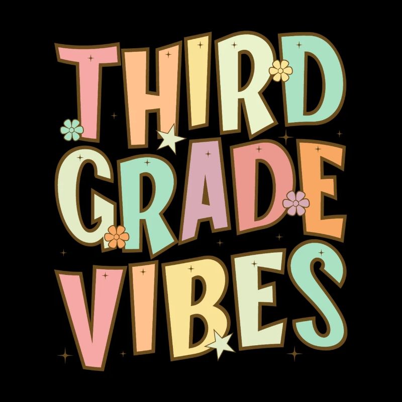 Third Grade Vibes - 3rd Grade Team Retro 1. Tag
