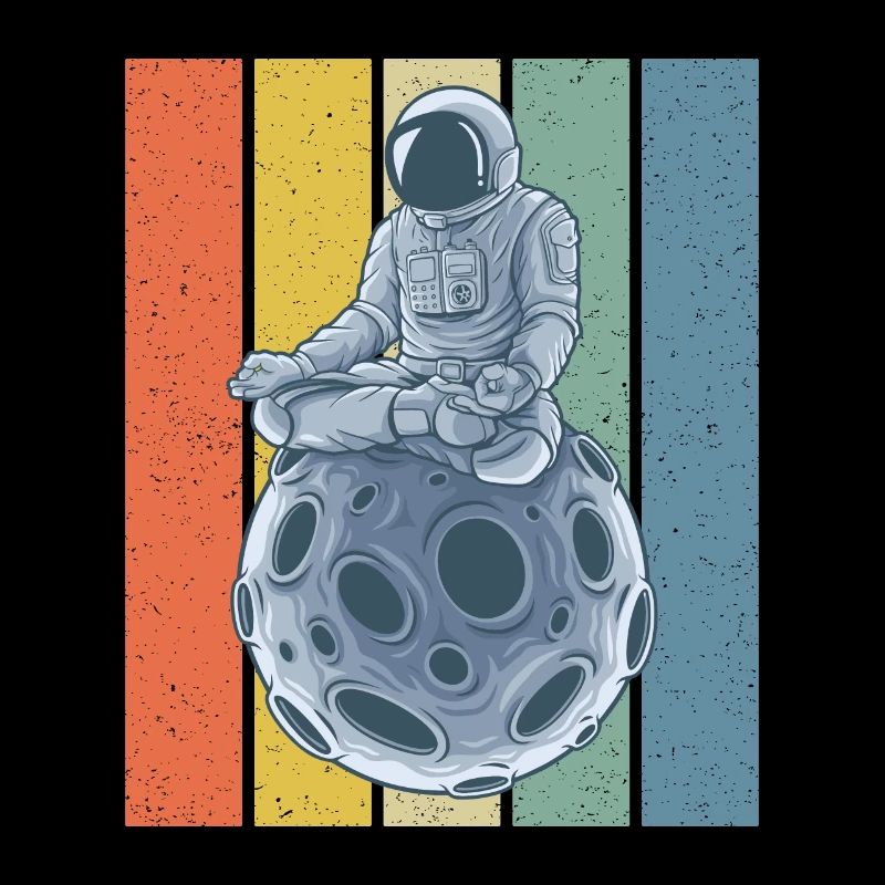 Meditating Astronaut Retro Style