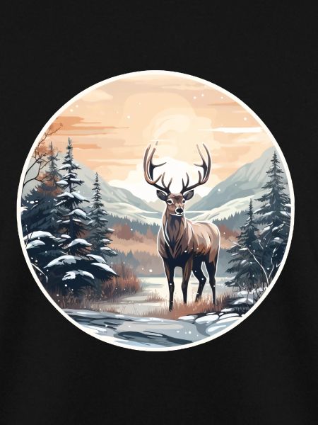 Winterlandschaft mit Hirsch
