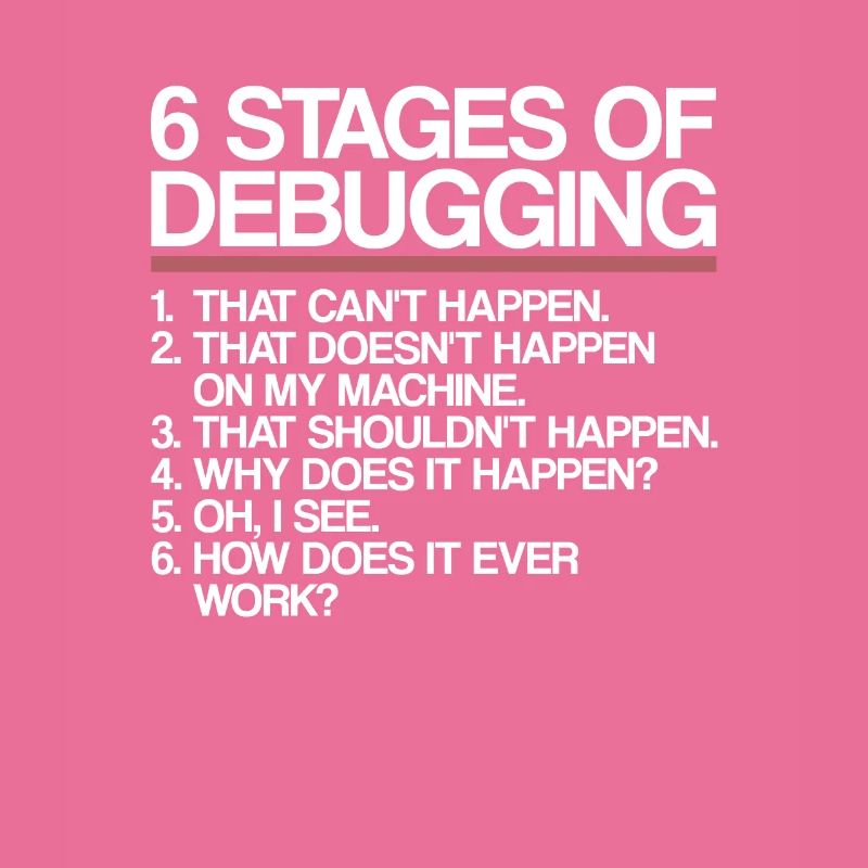 6 Stages of Debugging | Programmierer, Informatik