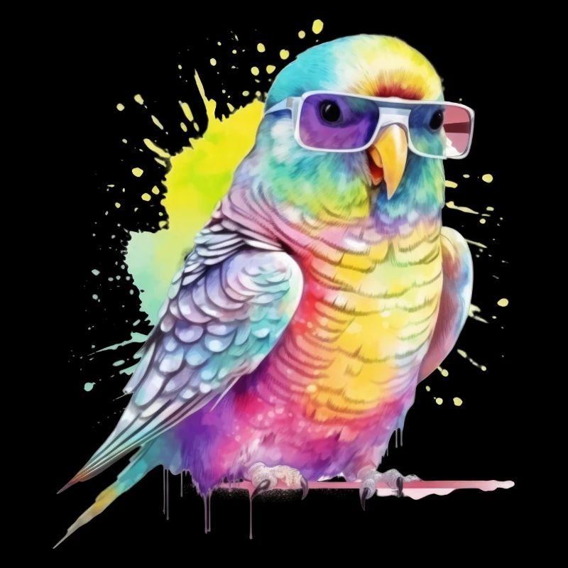 Perruche fraîche colorée avec des lunettes