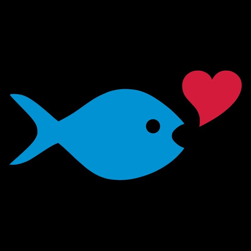 ★ couleurs de conception modifiables ★ poisson, coeur, bulle d'air