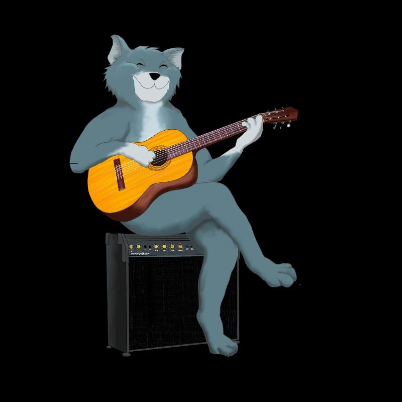 CAT PLAYING ACOUSTIC GUITAR