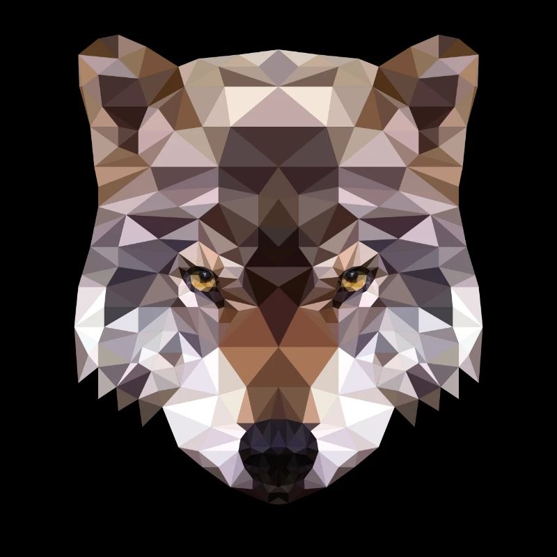 Polygon Wolf - Wolfkopf Géométrie