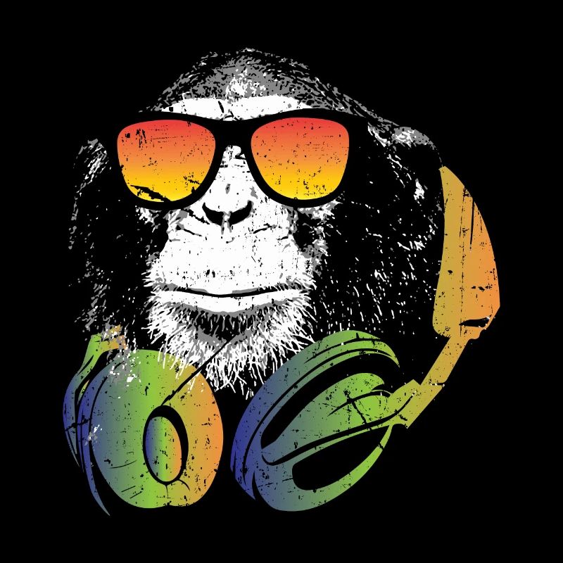 Affe DJ Kopfhörer Sonnenbrille