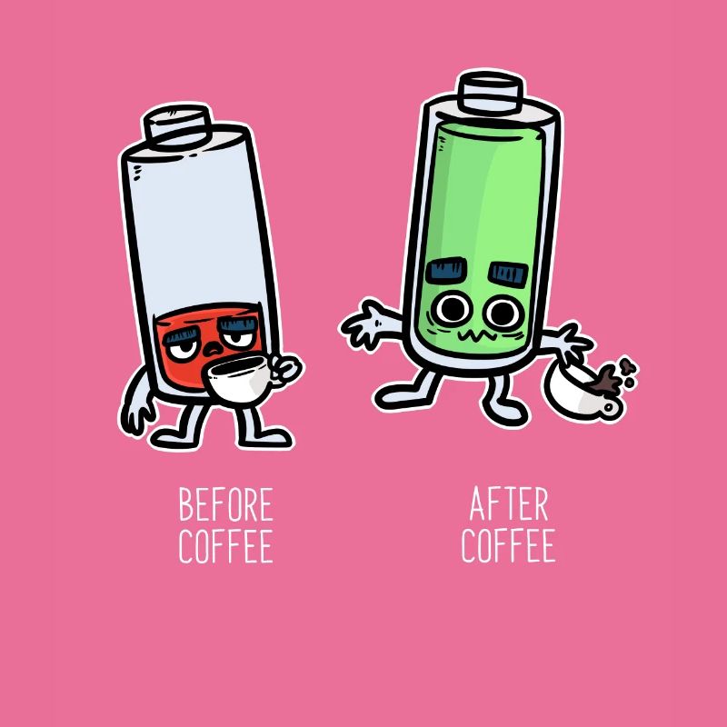Before & after the coffee battery is empty & full