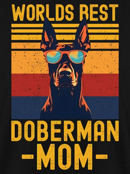 Dobermann mit sonnenbrille retro