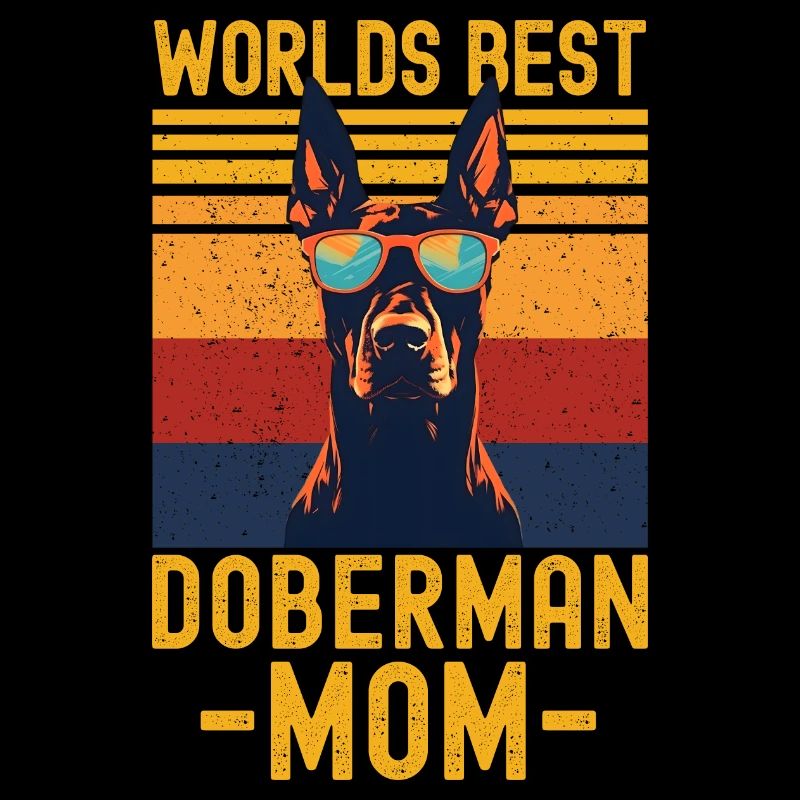 Doberman avec lunettes de soleil rétro