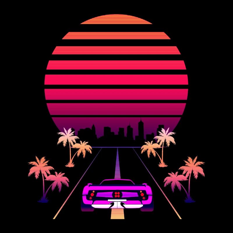 Synthwave Sunset, and Retro 80s Sport Fast Car
