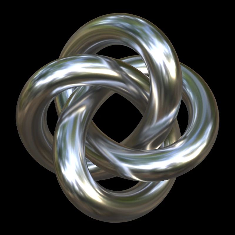Torusknoten Silber 3D