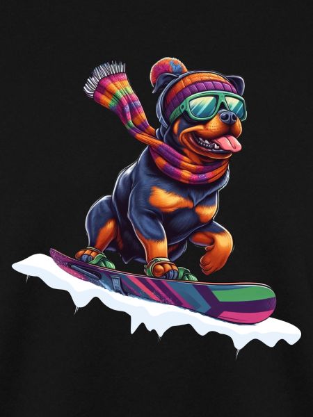 Rottweiler on Snowbord