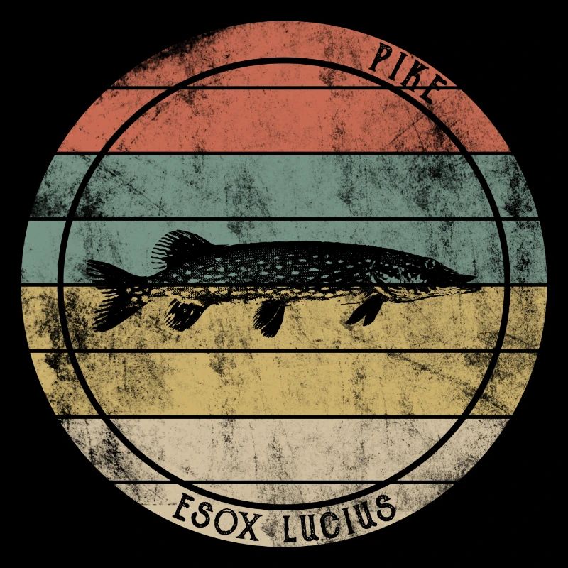 Pike Predatory Fish Retro Vintage