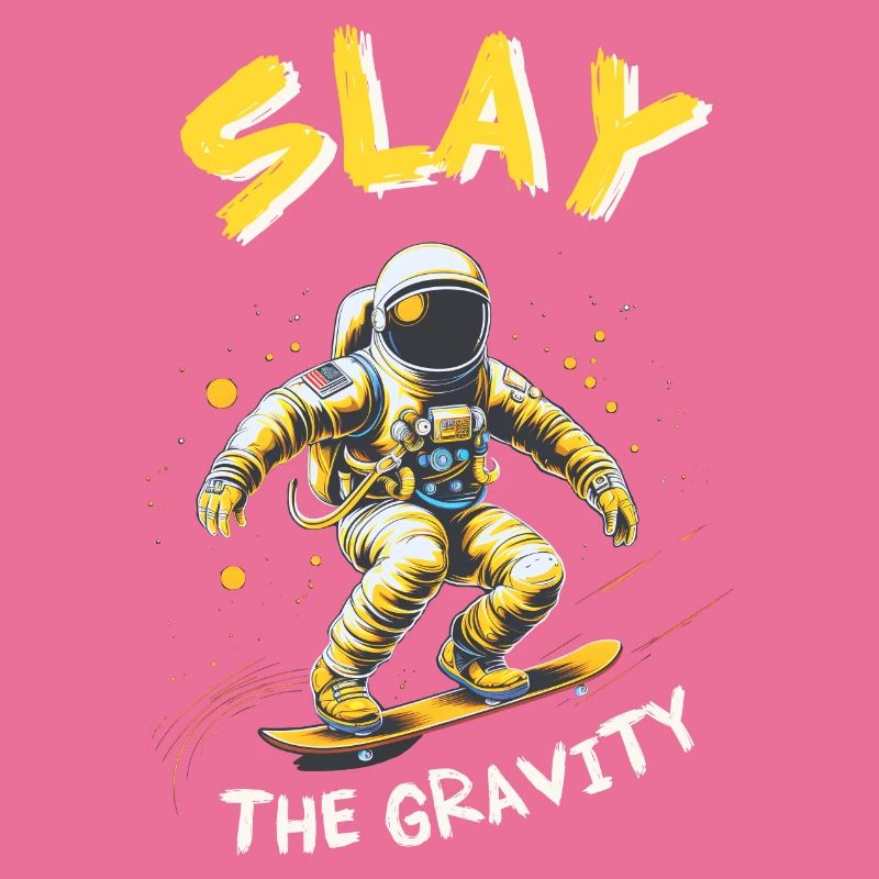 Astronaute sur une planche à roulettes : TUEZ la gravité