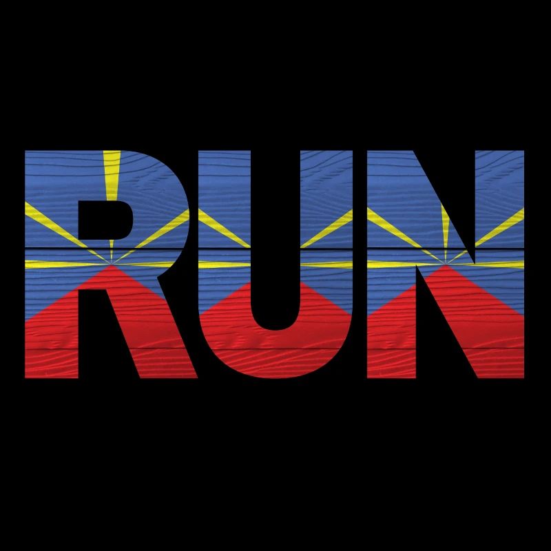 Run île de la Réunion drapeau