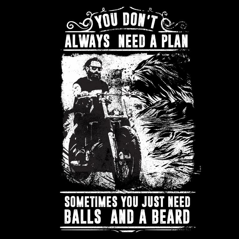 Cooles Biker Motorradfahrer Bart und Eier Geschenk