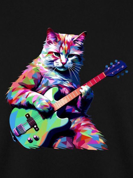 Katze spielt Gitarre