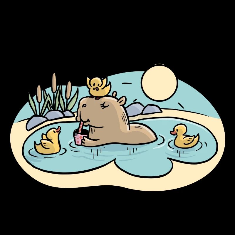Capybara im Teich