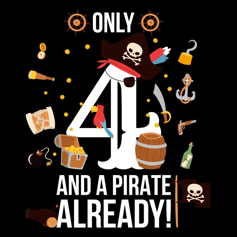 4. Geburtstag Junge "Nur 4 und ein Pirat bereits"