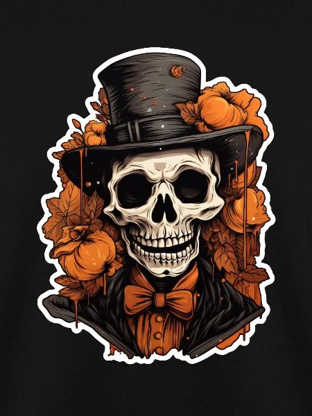 Skull fine with hat