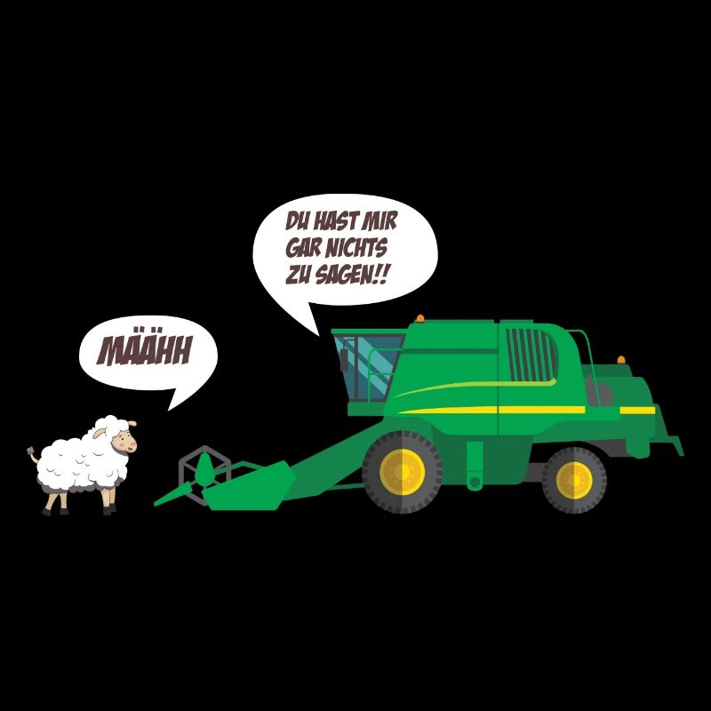 Mähdrescher Diskussion mit Schaf
