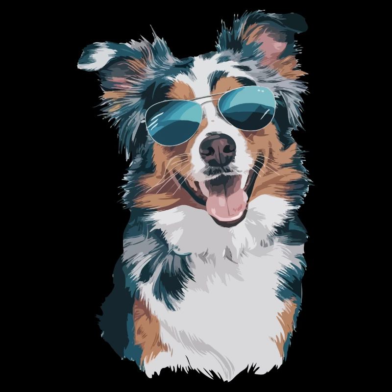Australian Shepherd mit Sonnenbrille