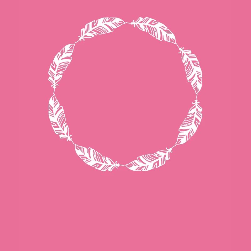 Outline Circle Frame Feather Feather Design