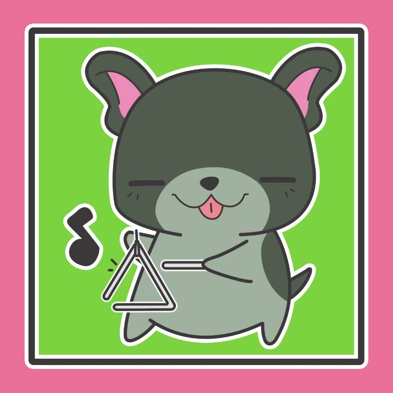 Chien avec triangle