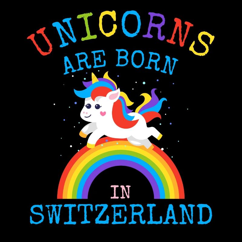 Einhörner werden in der Schweiz geboren.Funny Unicorn Kid