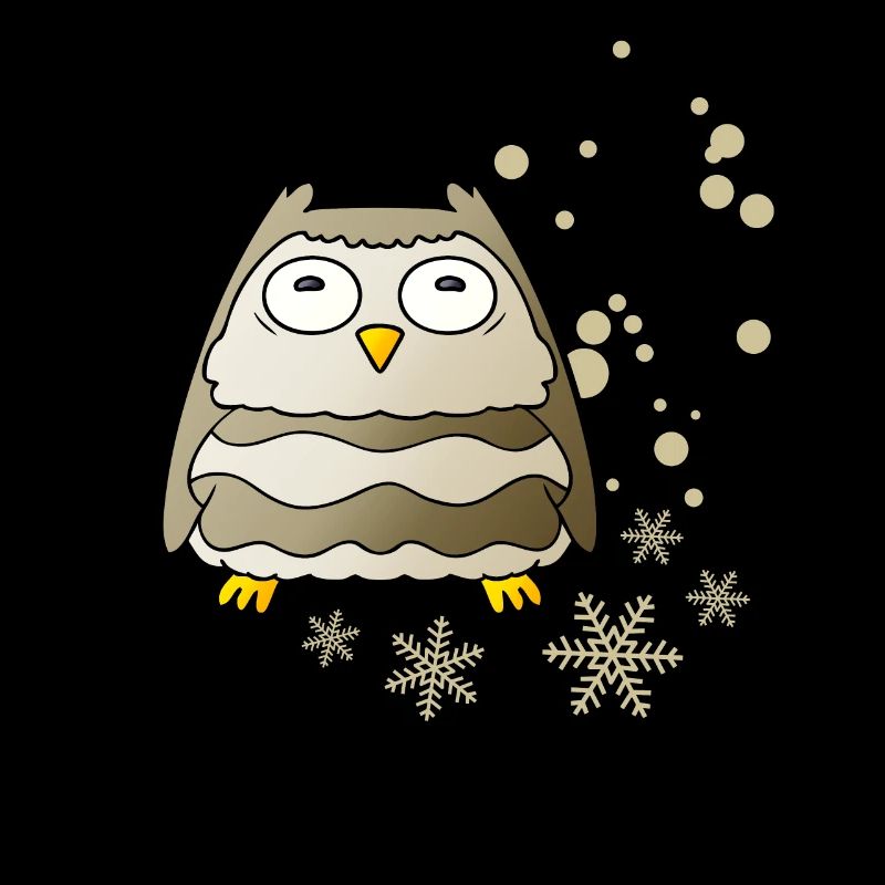 Herzige Eule mit Schneeflocken