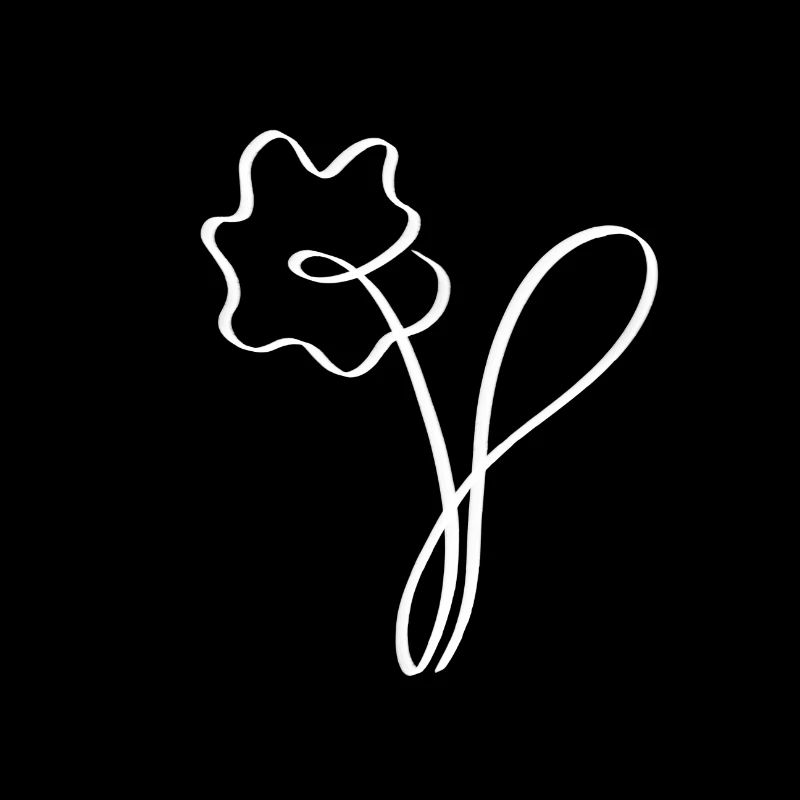 Fleur une ligne blanche