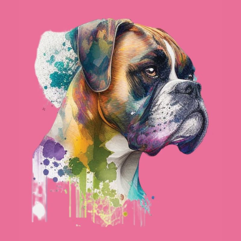 Deutscher Boxer Hund Wasserfarbe Design