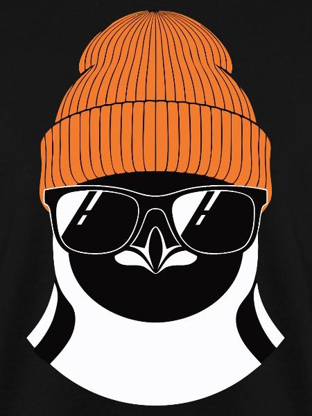 Cooler Pinguin mit Wintermütze