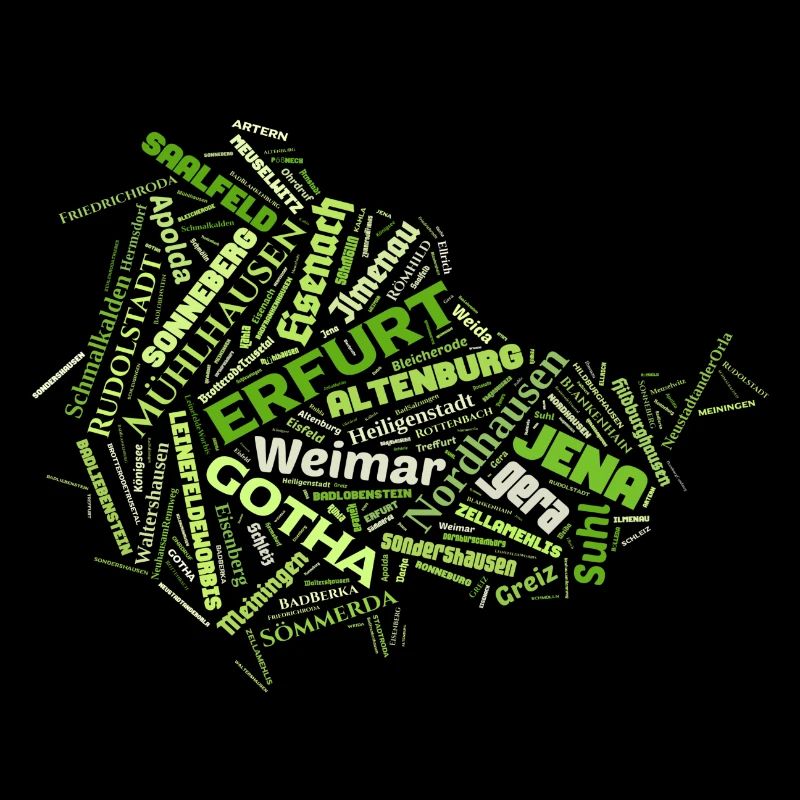 Thuringia Map Cities