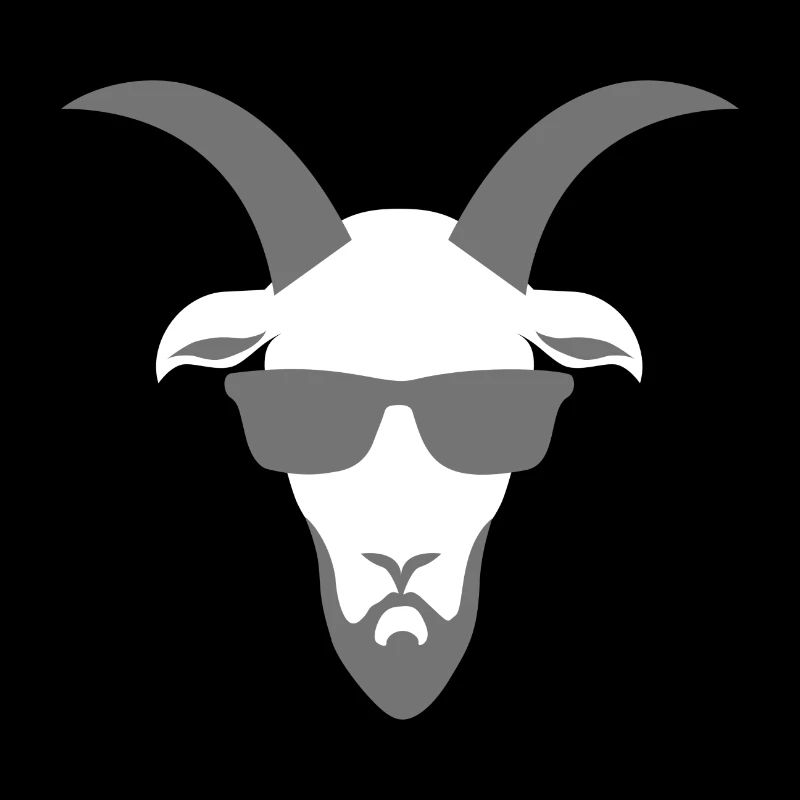Coole Ziege mit Vollbart und Sonnenbrille