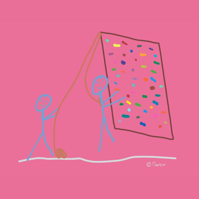 Climbing stick man, climbing wall, abseiling