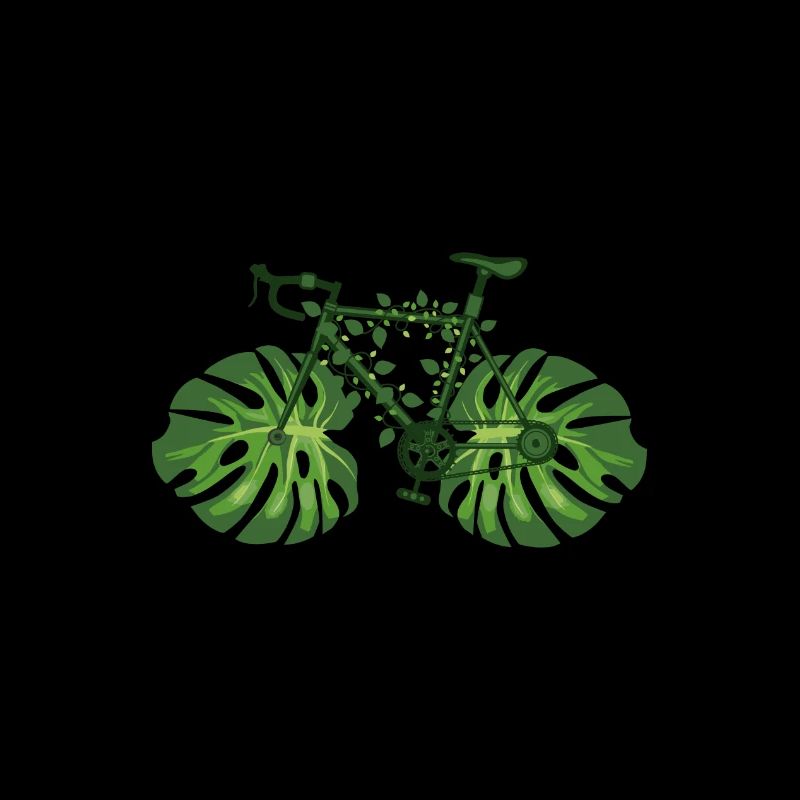 Comic - Bicycle Nature Leaf Green