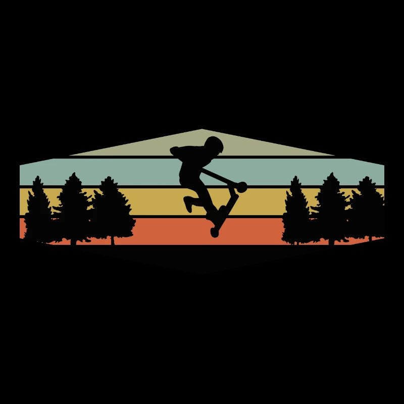 Vintage retro Stunt Scooter Rollerfahrer