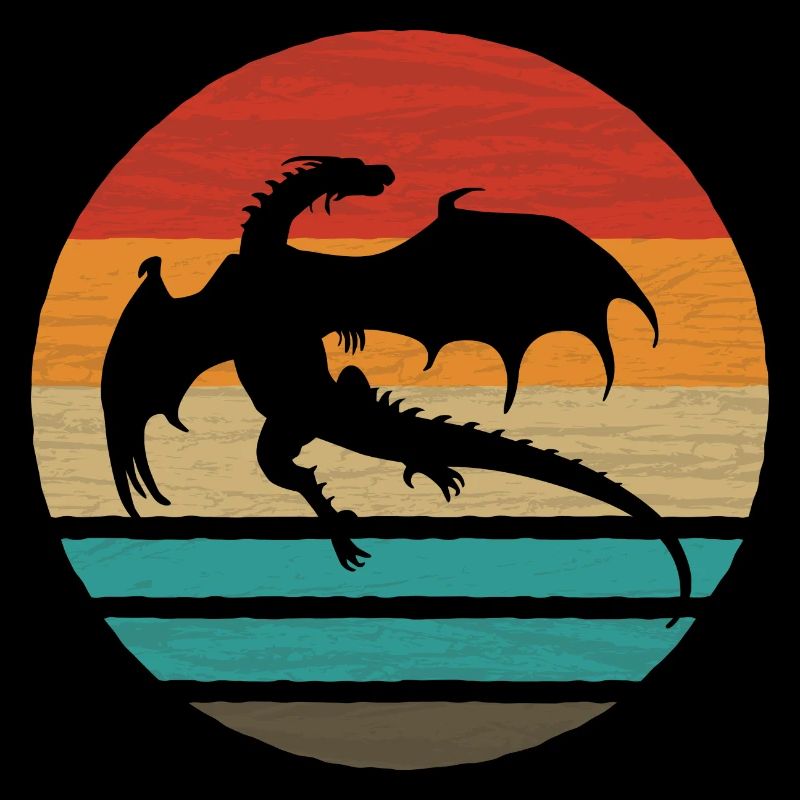 Dragon Retro Style Vintage